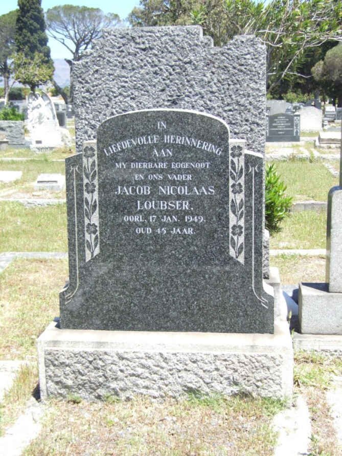 LOUBSER Jacob Nicolaas -1949