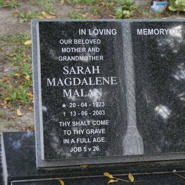 MALAN Sarah Magdalene 1923-2003