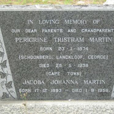 MARTIN Perigrine Tristram 1874-1938 & Jacoba Johanna 1893-1958