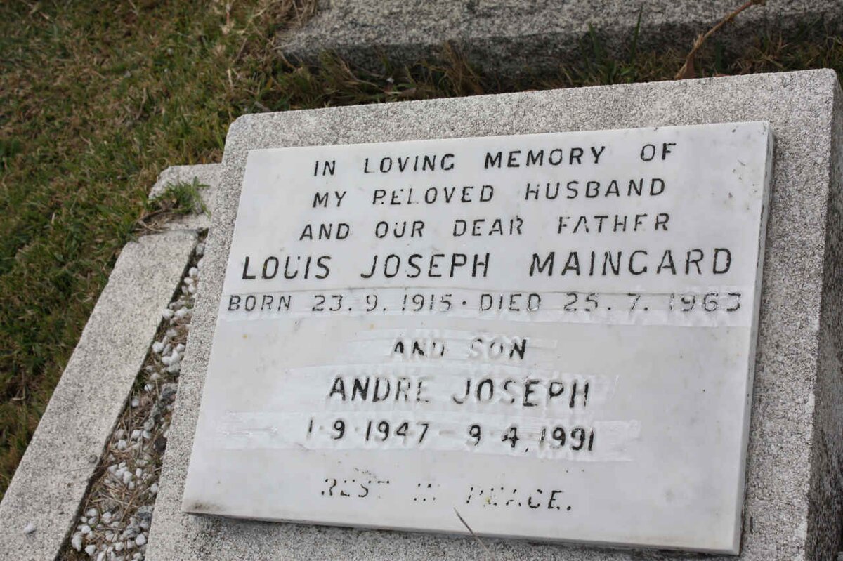 MAINGARD Louis Joseph 1915-1963 :: MAINGARD Andre Joseph 1947-1991