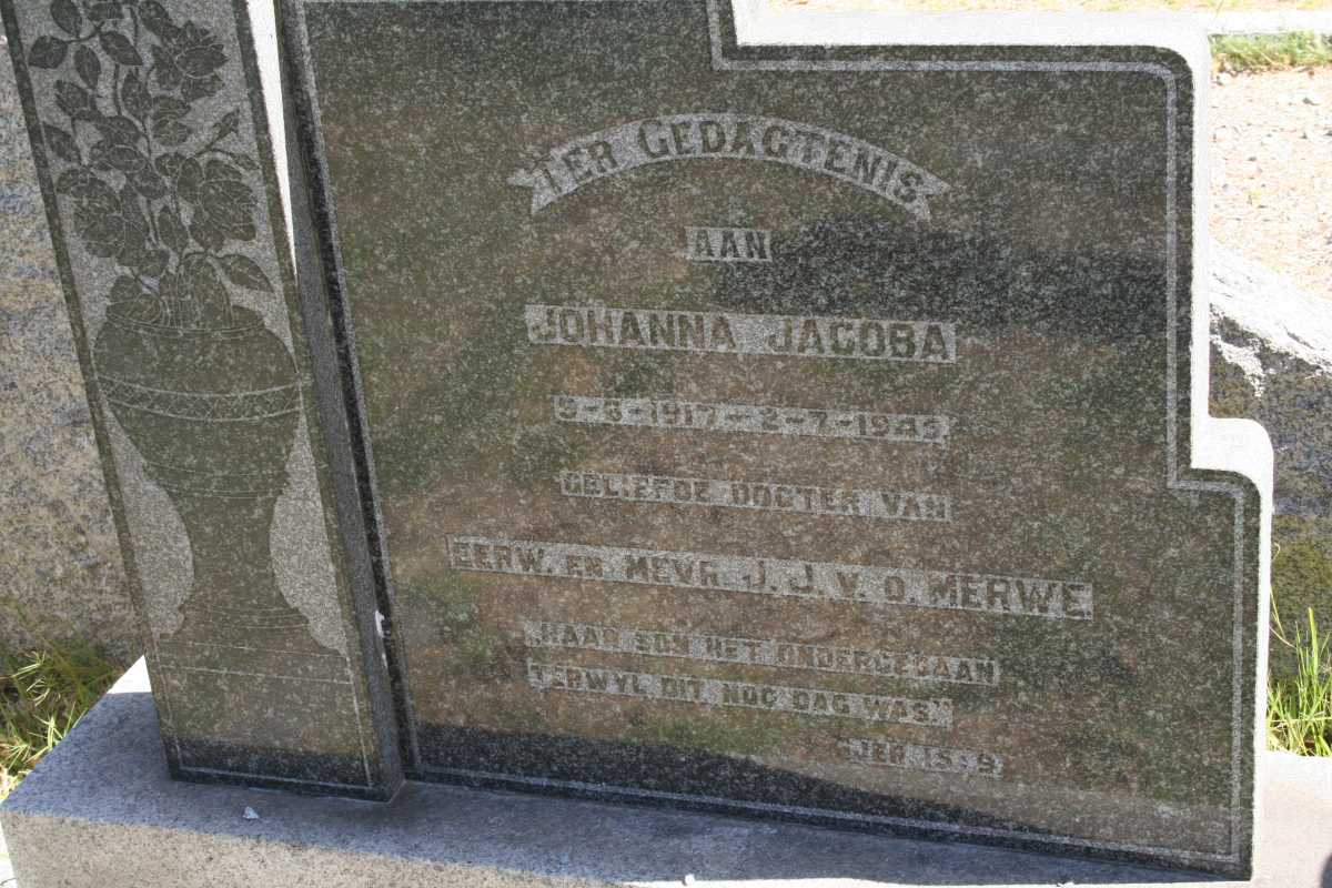 MERWE Johanna Jacoba, v.d. 1917-1945