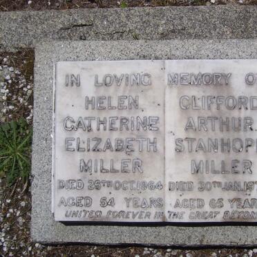 MILLER Clifford Arthur Stanhope -1976 & Helen Catherine Elizabeth -1964