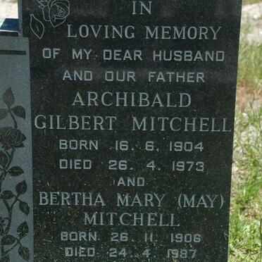 MITCHELL  Archibald Gilbert 1904-1973 & Bertha Mary 1906-1987
