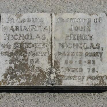 NICHOLAS John Henry -1953 &amp; Maria ZUIDMEER -1954