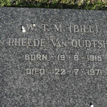 OUDTSHOORN W.T.M., van Rheede van 1915-1971