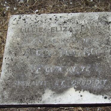 PARIS Lillie Eliza 18?8-1961