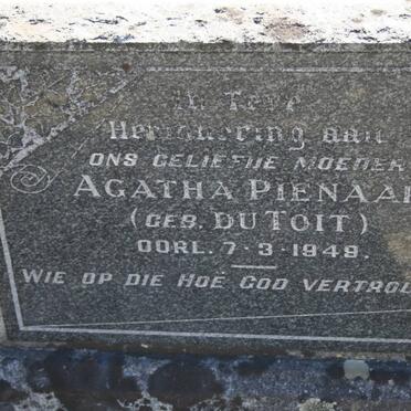 PIENAAR Agatha nee DU TOIT -1949