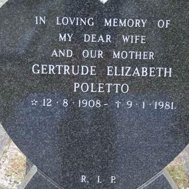 POLETTO Gertrude Elizabeth 1908-1981