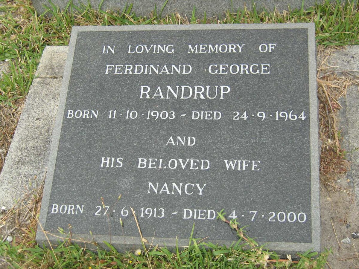 RANDRUP Ferdinand George 1903-1964 &amp; Nancy 1913-2000