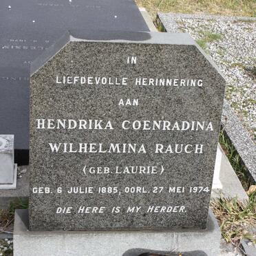 RAUCH Hendrika Coenradina Wilhelmina nee LAURIE 1885-1974