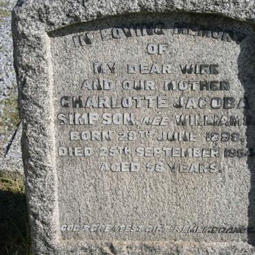 SIMPSON Charlotte Jacoba nee WILLIAMS 1898-1954