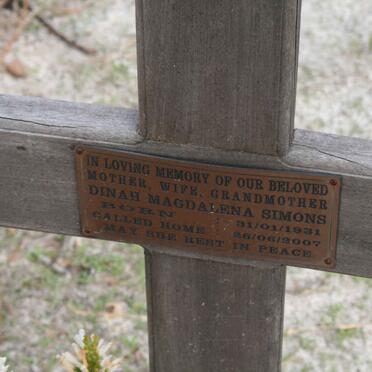 SIMONS Dinah Magdalena 1931-2007