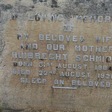 SCHMIDT Huibrecht 1904-1928