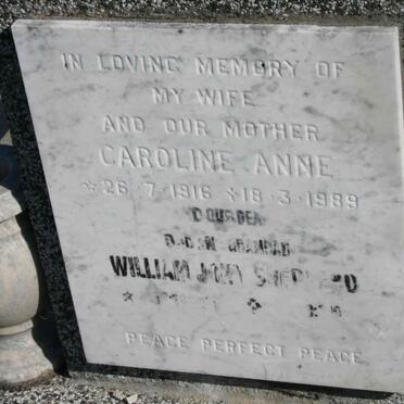 SHEPHERD William John -? &amp; Caroline Anne 1916-1989