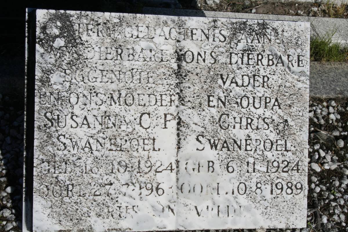 SWANEPOEL Chris 1924-1989 &amp; Susanna C.F. 1924-1963