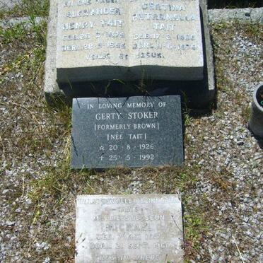 TAIT Alexander Henry 1879-1955 &amp; Gertina Petronella 1886-1970 :: STOKER Gerty formerly BROWN nee TAIT 1926-1992