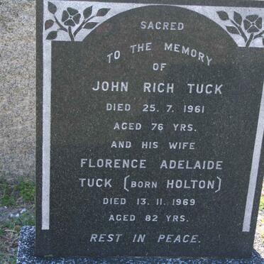 TUCK John Rich -1961 &amp; Florence Adelaide HOLTON -1969