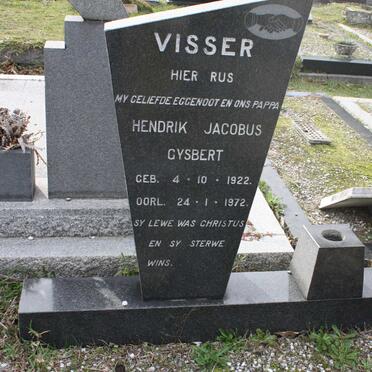 VISSER Hendrik Jacobus Gysbert 1922-1972