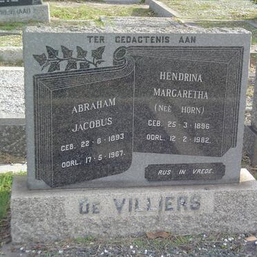 VILLIERS Abraham Jacobus, de 1893-1967 &amp; Hendrina Margaretha HORN 1896-1982