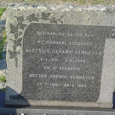VERHEYEN Aloysius Gerard 1901-1948 &amp; Hester Sophia 1910-1983