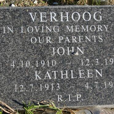VERHOOG John 1910-1972 &amp; Kathleen 1913-1996