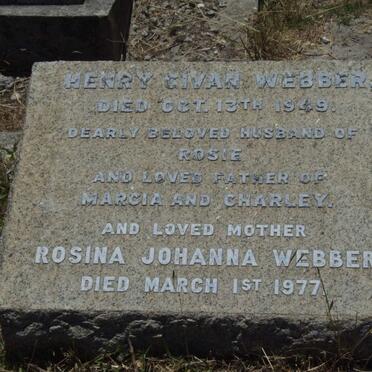WEBBER Henry Givan -1949 &amp; Rosina Johanna -1977