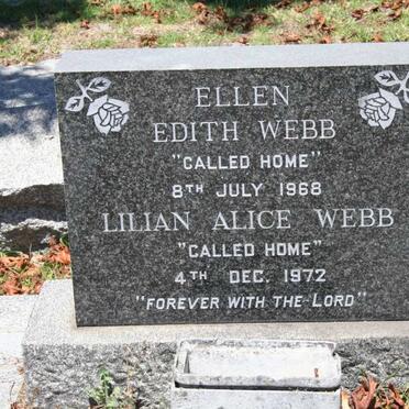 WEBB Ellen Edith -1968 :: WEBB Lilian Alice -1972