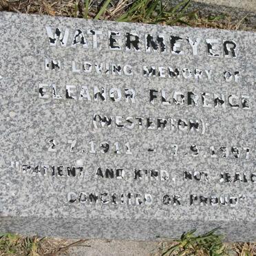 WATERMEYER Eleanor Florence nee WESTERTON 1911-1997