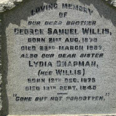 WILLIS George Samuel 1870-1997 :: CHAPMAN Lydia nee WILLIS 1875-1940