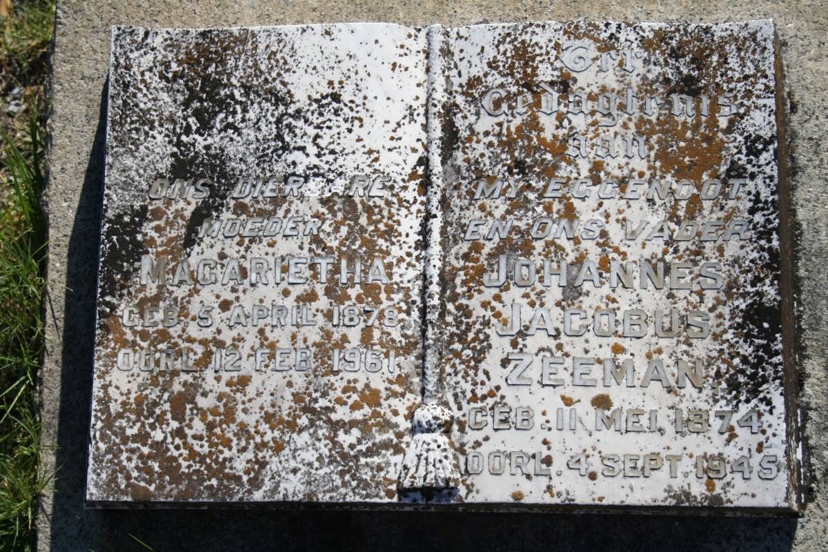 ZEEMAN Johannes Jacobus 1874-1945 &amp; Margarietha 1878-1961