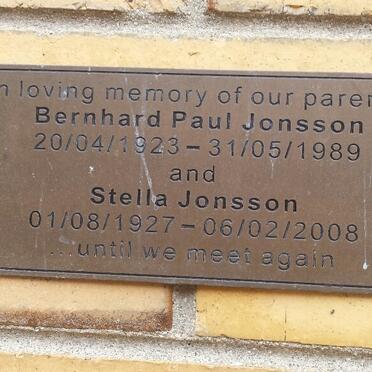 JONSSON Bernard Paul 1923-1989 &amp; Stella 1927-2008