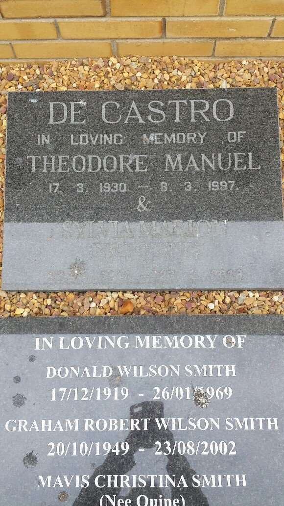 CASTRO Trevor Manuel, de 1930-1997 &amp; Sylvia Marion nee QUINE 1931-2013