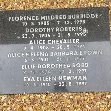 BURBIDGE :: ROBERTS:: CHEVALIER :: BROWN :: ROBB  :: NEWMAN