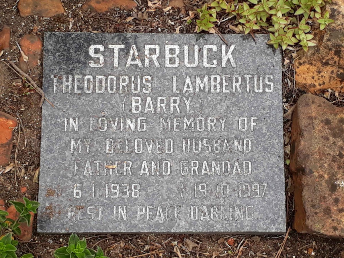 STARBUCK Theodorus Lambertus 1938-1997