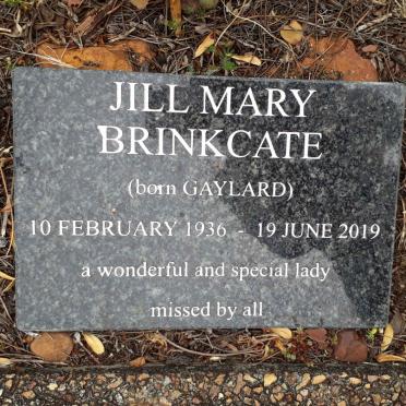 BRINKCATE Jill Mary nee GAYLARD 1936-2019
