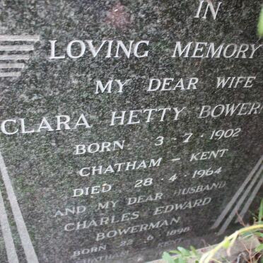 BOWERMAN Charles Edward 1898-? &amp; Clara Hetty 1902-1964