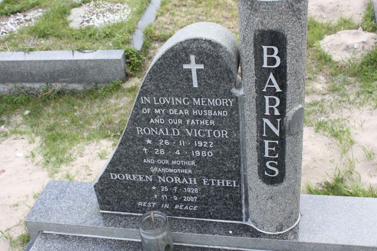 BARNES Ronald Victor 1922-1980 &amp; Doreen Norah Ethel 1926-2007