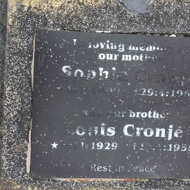 CRONJE Sophia 1900-196? :: CRONJE Louis 1929-1955