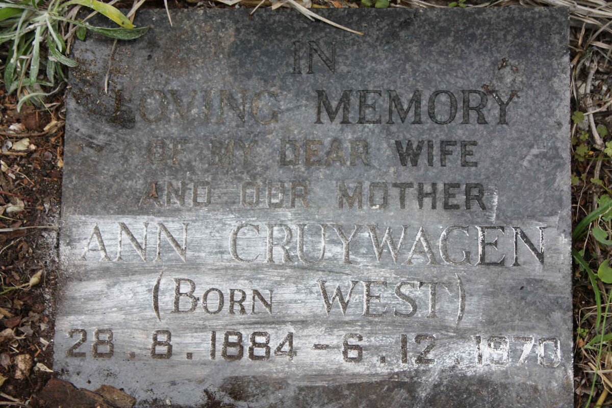 CRUYWAGEN Ann nee WEST 1884-1970