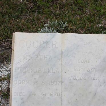 COOPER Matha Petrunella 1907-1970