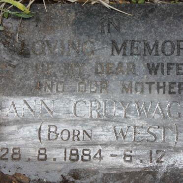 CRUYWAGEN Ann nee WEST 1884-1970