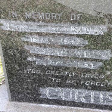 CURTIS Lance Seymour 1886-1967 &amp; Sarah WILLS 1881-1953