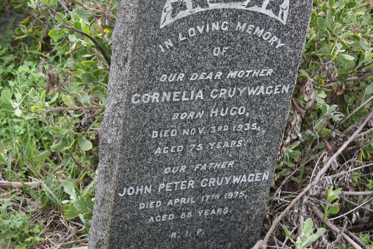 CRUYWAGEN John Peter -1975 &amp; Cornelia HUGO -1935
