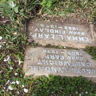 CARTWRIGHT Gladys Lyndall nee EARP 1903-1976 :: EARP Emma L. nee FINDLAY 1868-19?4