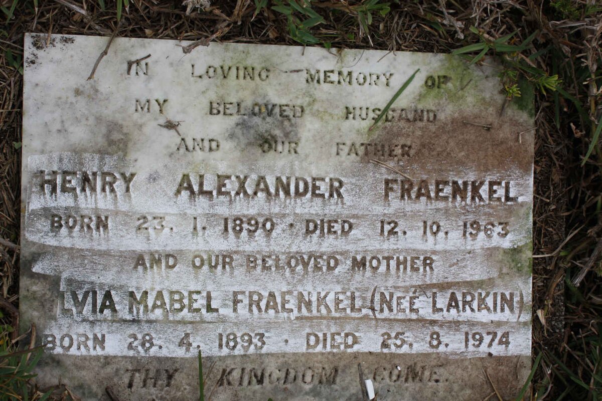 FRAENKEL Henry Alexander 1890-1963 &amp; Sylvia Mabel LARKIN 1893-1974