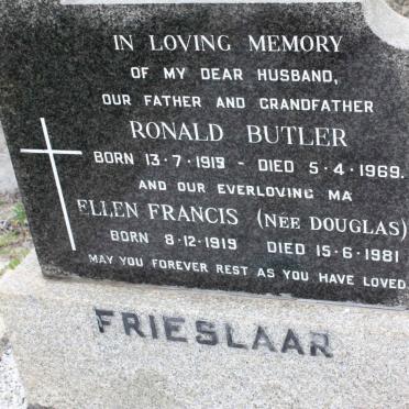 FRIESLAAR Ronald Butler 1918-1969 &amp; Ellen Francis DOUGLAS 1919-1981