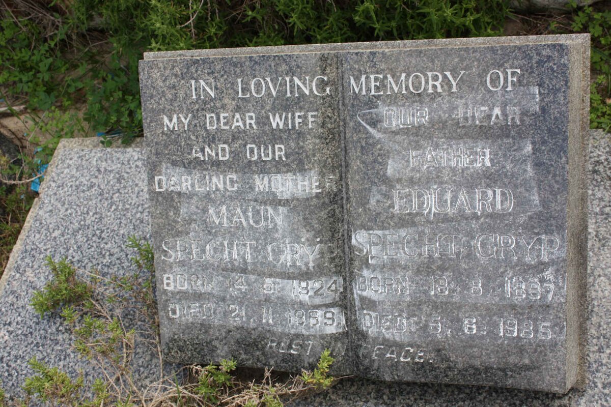 GRYP Eduard, SPECHT 1897-1985 &amp; Maun 1924-1959