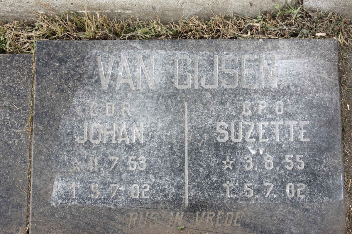 GIJSEN Johan, van 1953-2002 &amp; Suzette 1955-2002
