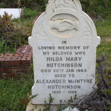 HUTCHINSON Alexander Mcintyre 1888-1969 &amp; Hilda Mary -1963