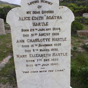 HARTLE Alice Edith Agatha 1854-1924 :: HARTLE Ann Charlotte 1856-1932 :: HARTLE Mary Elizabeth 1859-1940